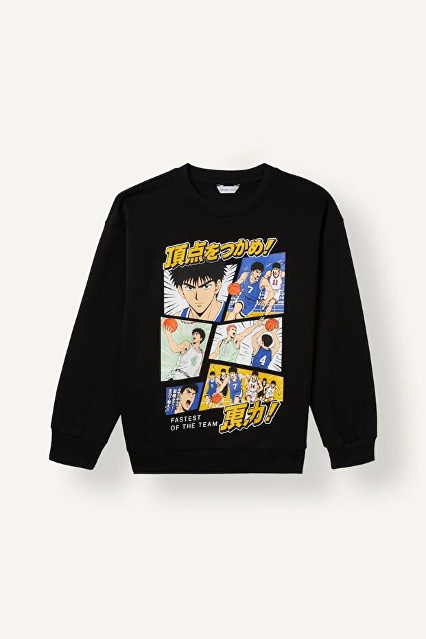 Overshirt Fit Printed Sweatshirt for Boys (26 Wn)