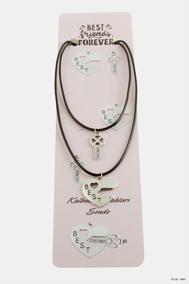 Ilkestor Key Friendship Necklaces -Couple (135413) Necklace- Black