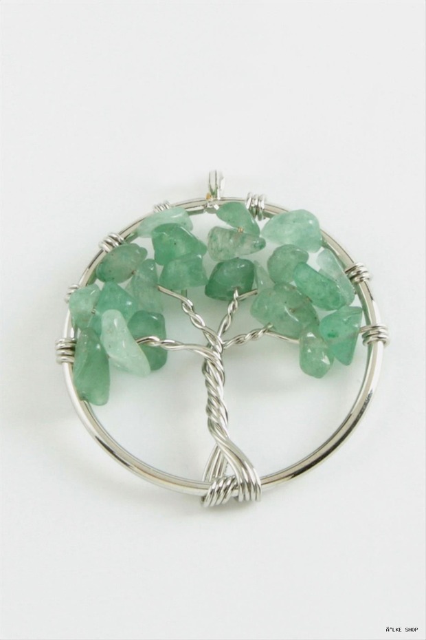 Ilkestor Jade Heart Natural Stone Necklace (10657) Green Tip