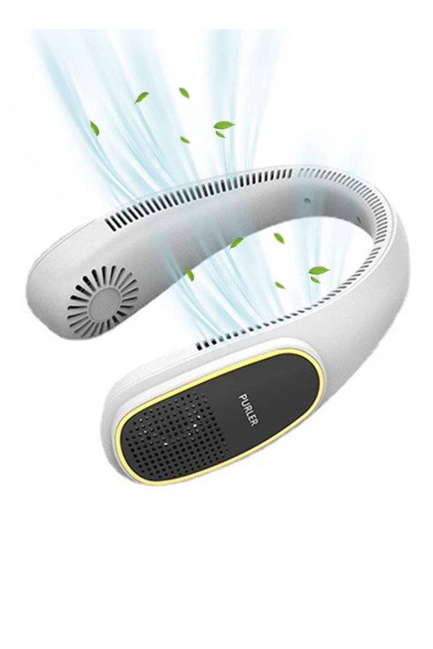 Bladeless Neck Fan,Portable LED Display Rechargeable Wearable Fan,4000mAh Battery Operated USB Hanging Fan with Negative Ion Purification