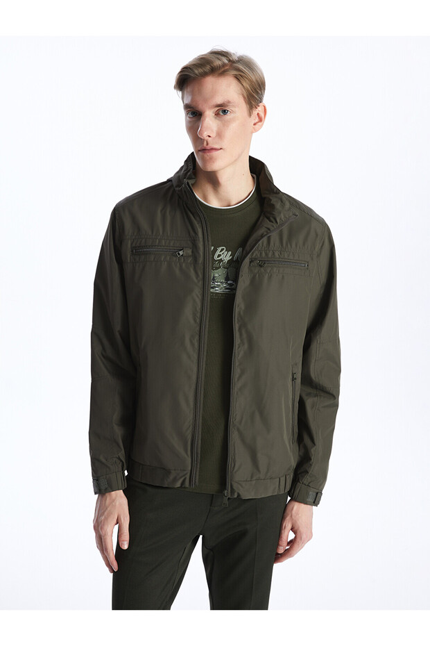 Standard Fit Stand Collar Men's Coat