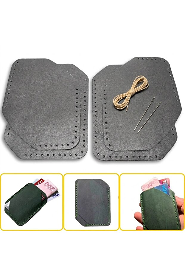 Dıy Ilgaz Mini Leather Wallet Making Set, DIY Handmade Horizontal Wallet Card Holder Kit