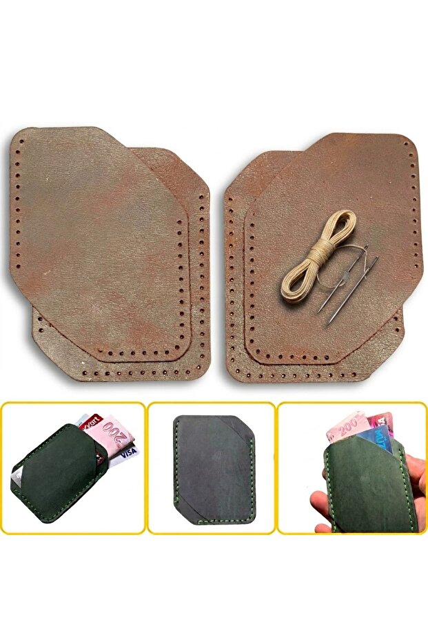 Dıy Ilgaz Mini Leather Wallet Making Set, DIY Handmade Horizontal Wallet Card Holder Kit