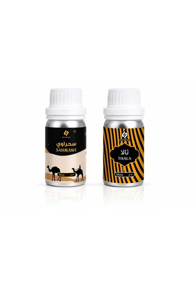 Shangani Sahrawi & Thala Concentrated Perfume Oil Combo Pack 2 x 50ml | Alcohol-Free Long Lasting Attar for Men & Women | Amber Musk Floral Fragrance | Made in UAE by