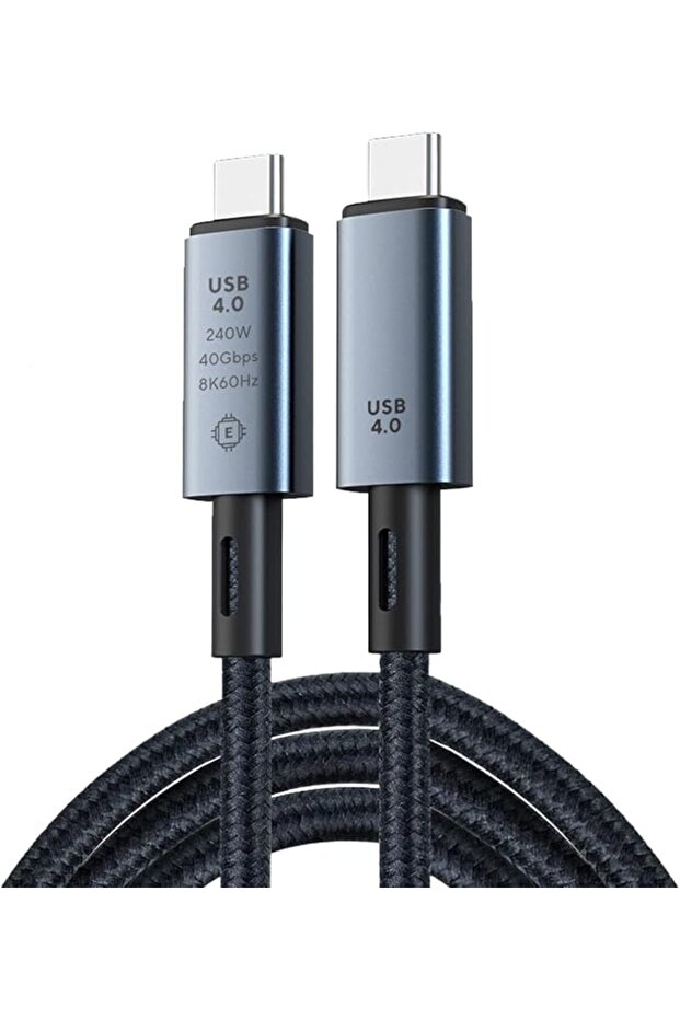 كابل USB 4 بطول 39.37 بوصة، يدعم عرض 8K بتردد 60 هرتز (7680 × 4320)، نقل بيانات بسرعة 40 جيجابت في الثانية، شحن بقوة 240 واط.