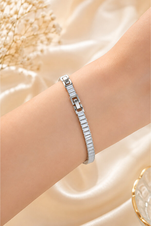 Soft Colorful Baguette Model Waterway Steel Bracelet