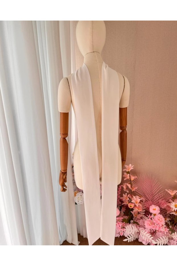 White Chiffon 250 cm Wedding Dress Engagement Scarf