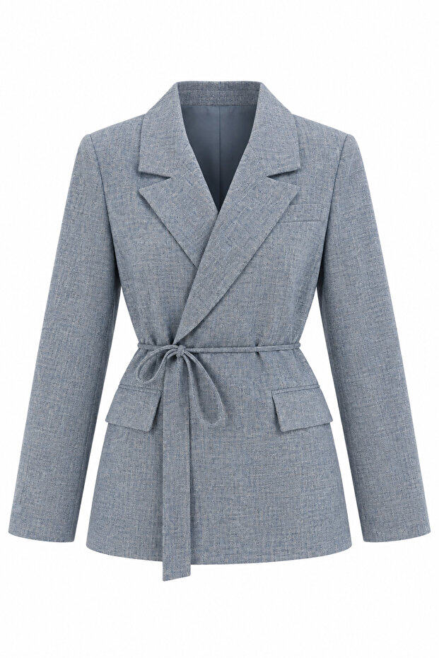 Self-Frayed Double-Breasted Jacket