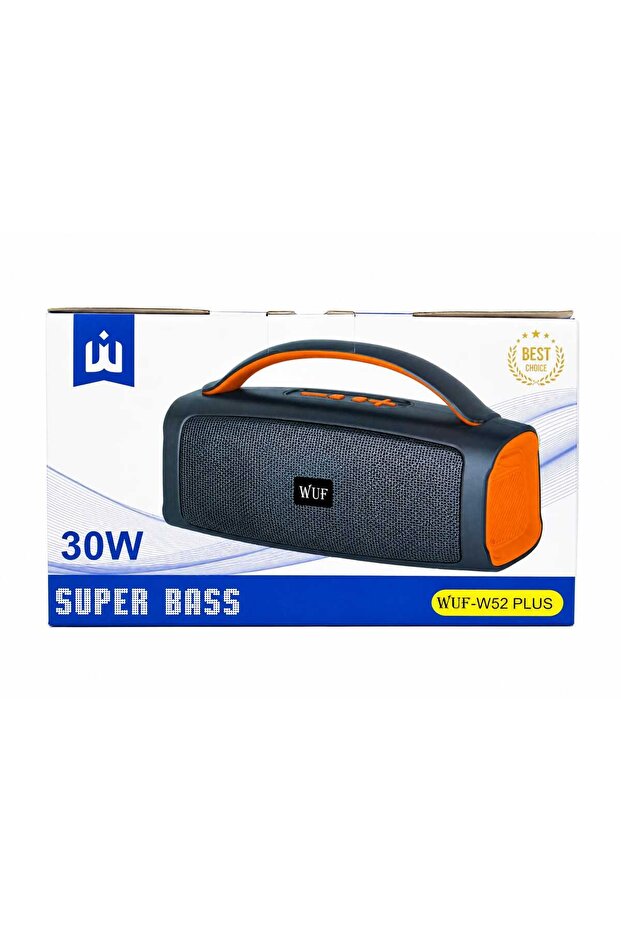 مكبر صوت بلوتوث WUF-W52 PLUS بقوة 30 واط مع إخراج صوت قوي وصوت جهير فائق