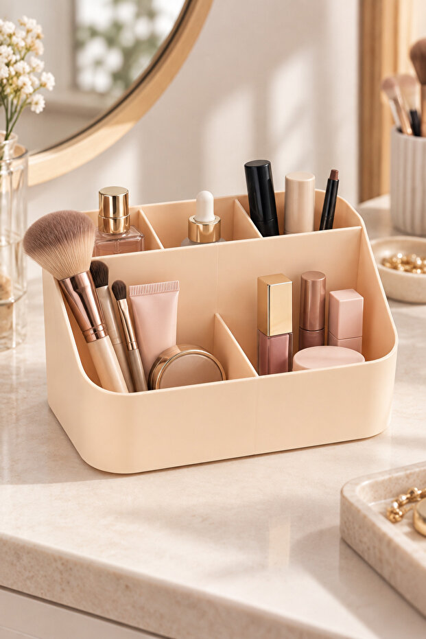 Glow Series Daisy 5-Compartment Multi-Purpose Organizer – Makeup, Cosmetics, and Desktop Organizer