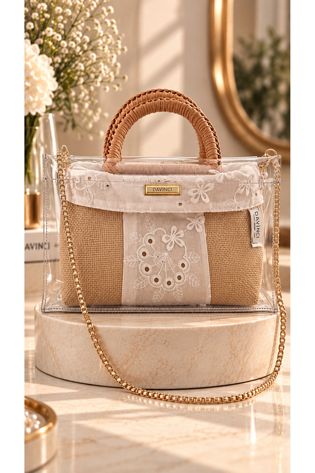 Davinci Double Sided Bamboo Handle Women's Handbag