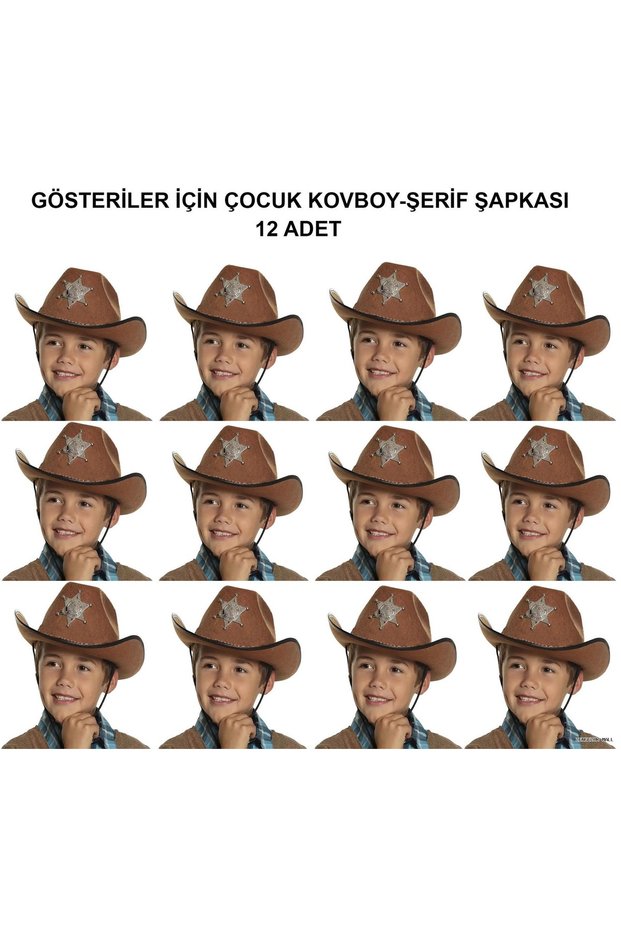 Zngzrmll Cowboy Sheriff Hat Coffee 12 Pieces - Costume, Party and (130751) Show Hat