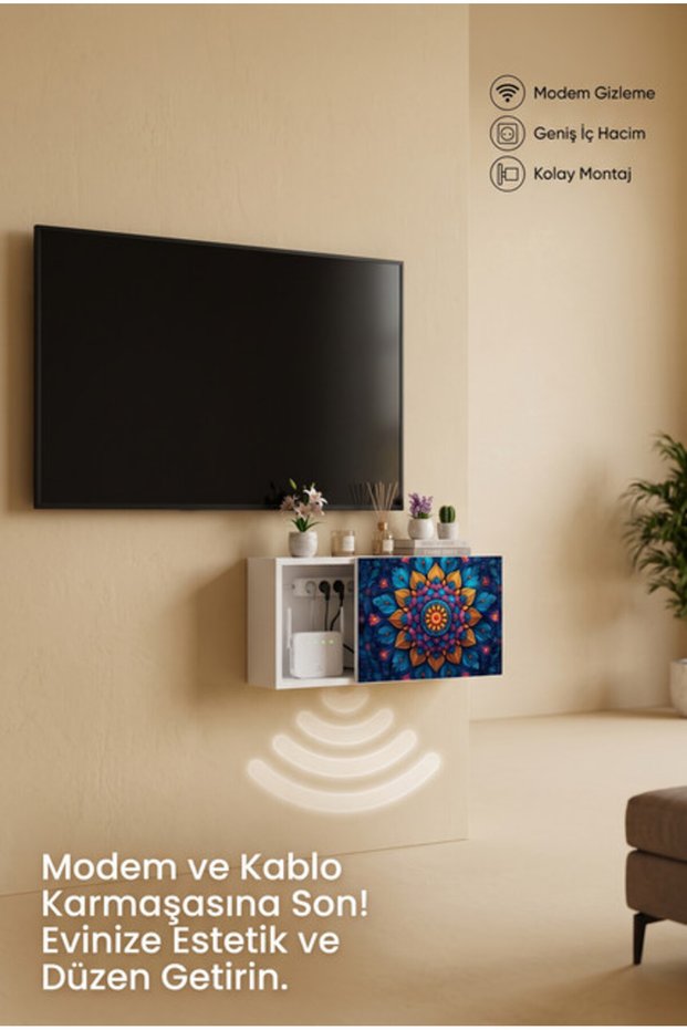 Modern Wooden Fuse Box Storage Concealer Board Wall Mounted Wifi Modem Cable Hider