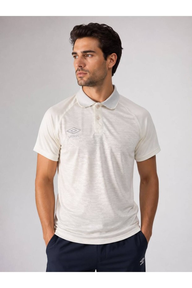 Vectör Camping Men's Ecru Polyester Polo Collar Sports T-Shirt Tf0614
