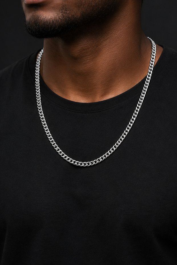 Stainless Steel Gourmet Chain Men's Necklace