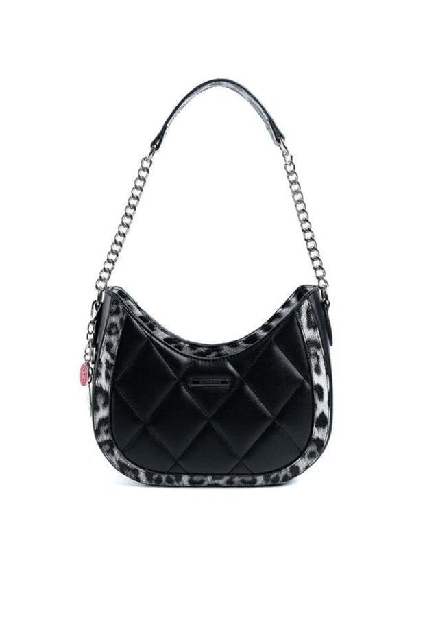 Black - Leopard Gray Plain Women's Shoulder Bag Sp1168