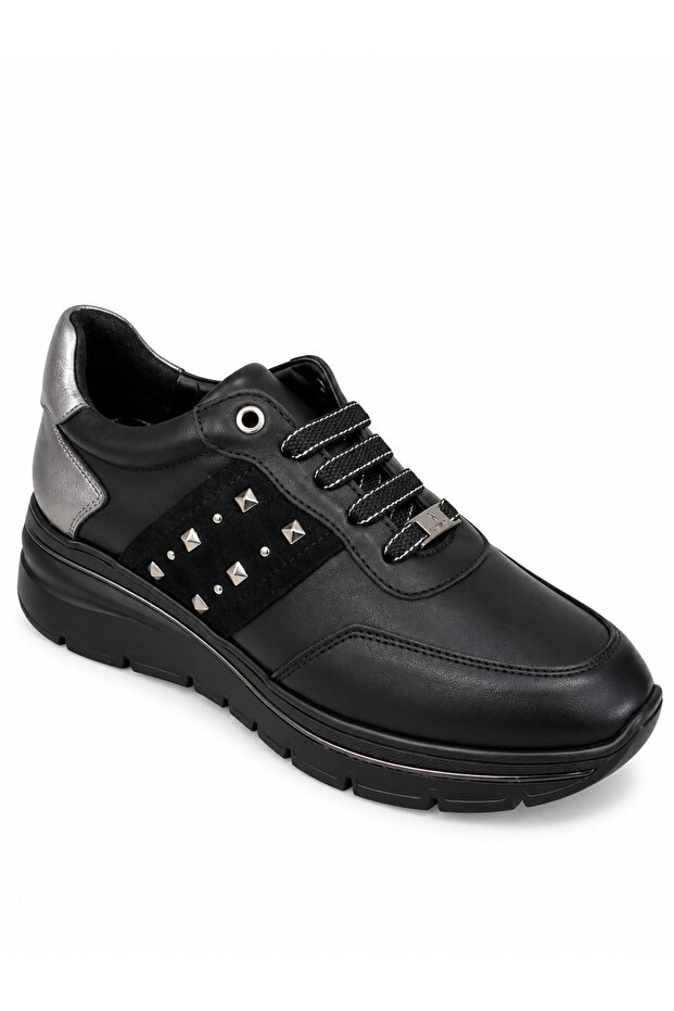 Women's Leather Casual Shoes 26Y D26Ya-7020 Black