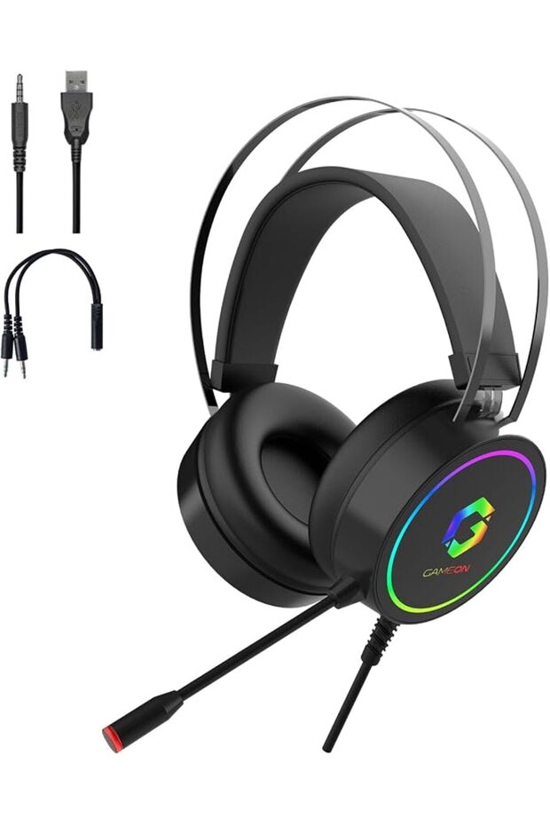 سماعة ألعاب ثاندرسترايك RGB، تدعم PS4/PS5/XBOX ONE/PC، USB+3.5 مم، مشغلات صوت 50 مم، أوم
