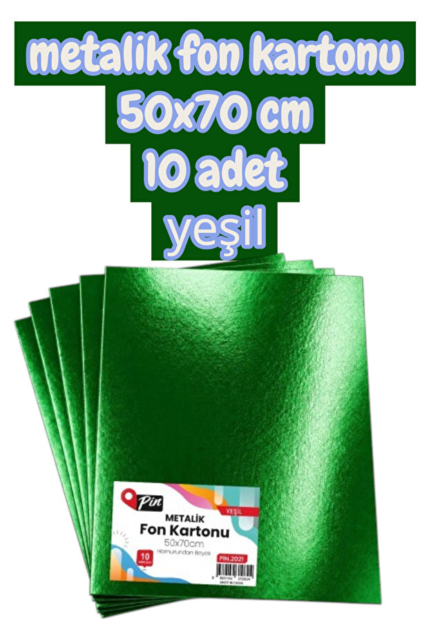Green Metallic Background Cardboard 50X70 cm 10 Pieces
