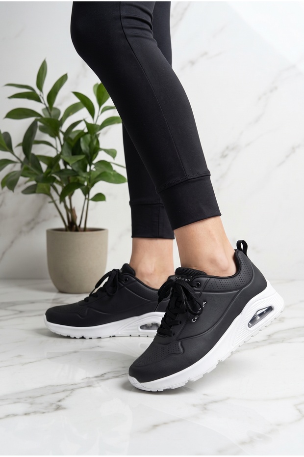 Women's Air Cushioned Thick Sole Sneaker Lace-Up Comfortable Walking and Running Sports Shoes Orthopedic Sole Casual Sneaker