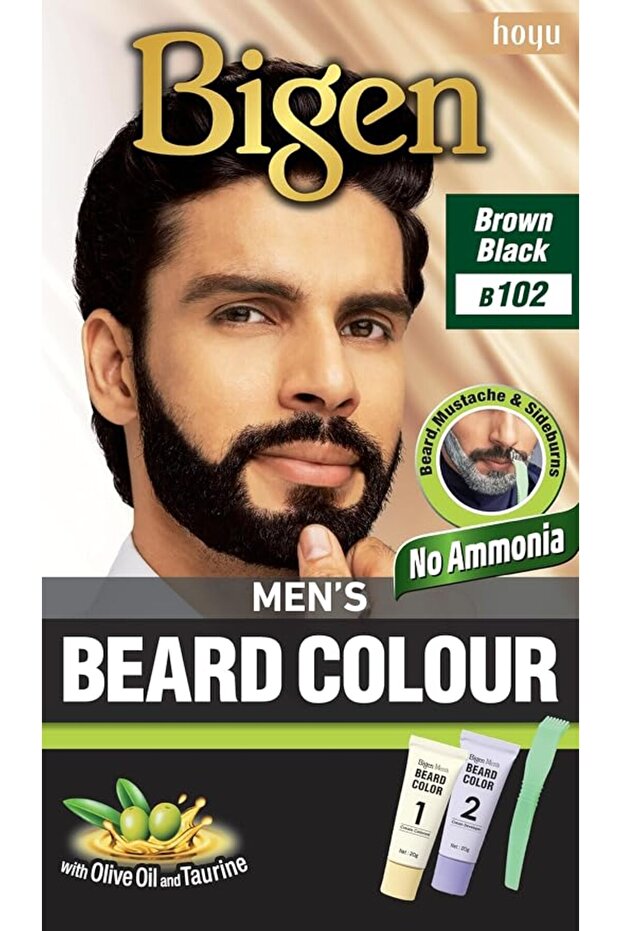 MENS BEARD COLOR B102 BROWN BLACK