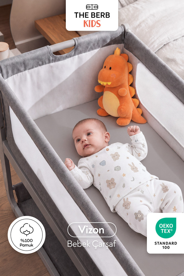 | 100% Cotton | Mother's Side Elastic Combed Cotton Baby Sheet | Mother's Side Crib - Next2Me | 40 X 80 - 50 X 90 cm |