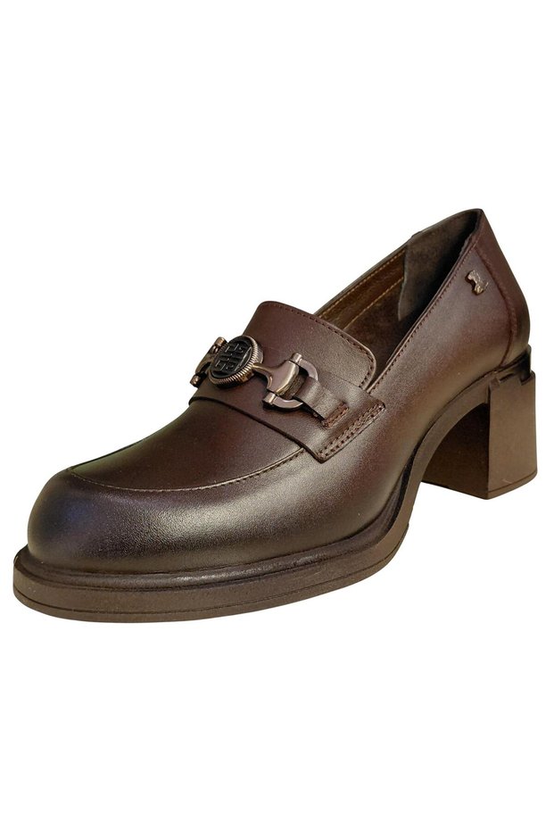 2452442K Genuine Leather Thick Heeled Women's Classic Shoes