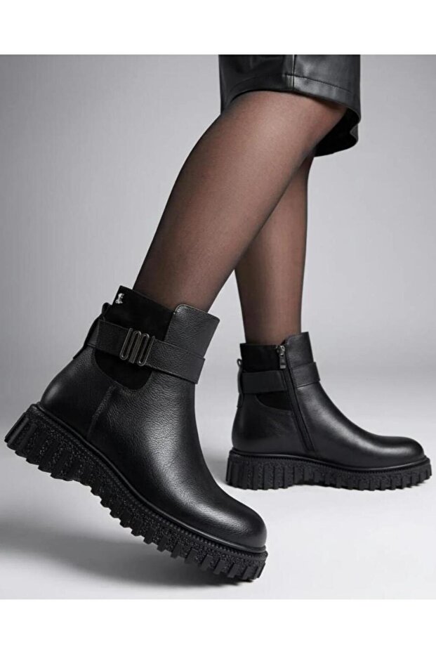 2452611K Genuine Leather Non-Slip Sole Women's Daily Boots
