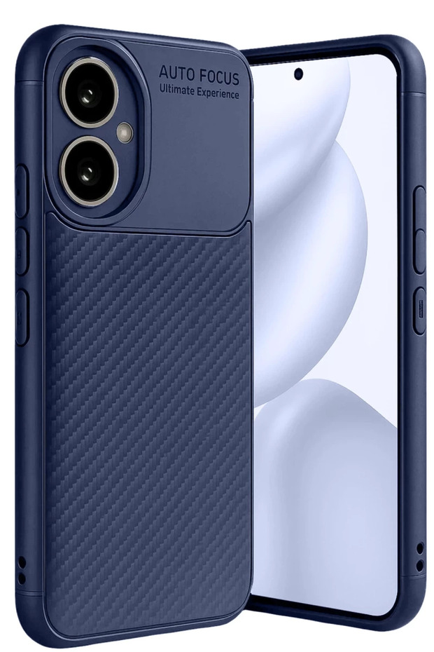 Honor 400 Compatible Case Auto Focus Carbon Cover - Dark Blue