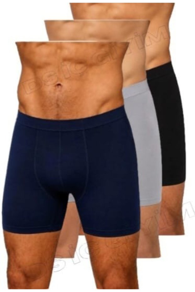 321, 322, 323, Men's Bamboo Lycra Black, Gray, Navy Blue, Boxer 3 Pieces