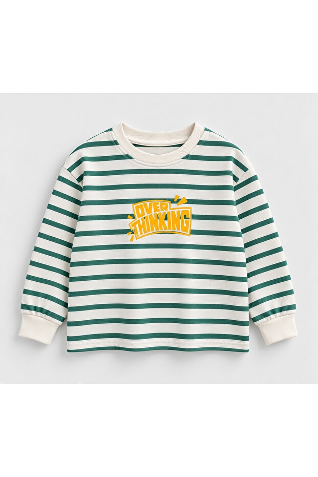 Overthinking Striped Long Sleeve Sweatshirt (2-9 Years)