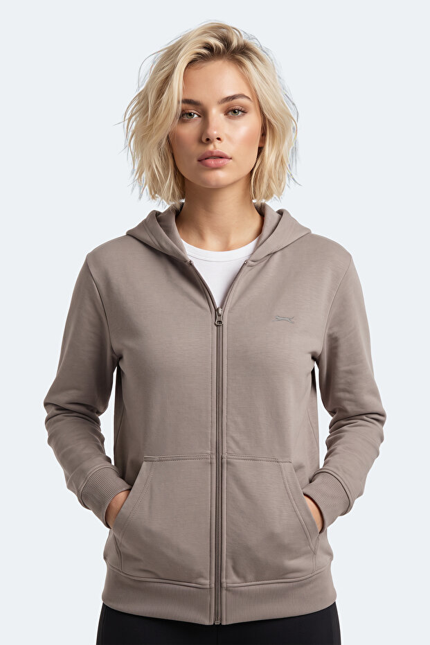 Sera I Women's Zippered Gray Sweatshirt