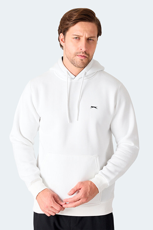 Moonlight I Men's Hooded Ecru Sweatshirt