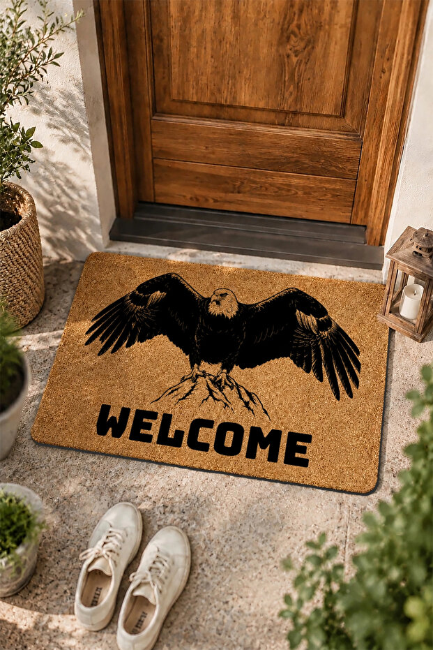 Door Mat 45X70Cm Velour Texture Coco Appearance Non-Slip Indoor Outdoor Eagle Power