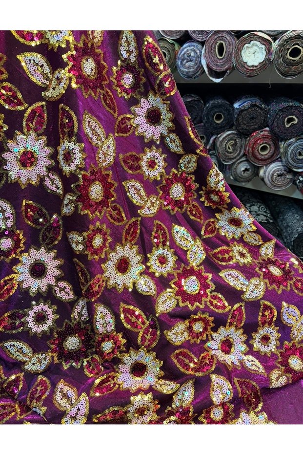 Shiny Embroidered Fabric