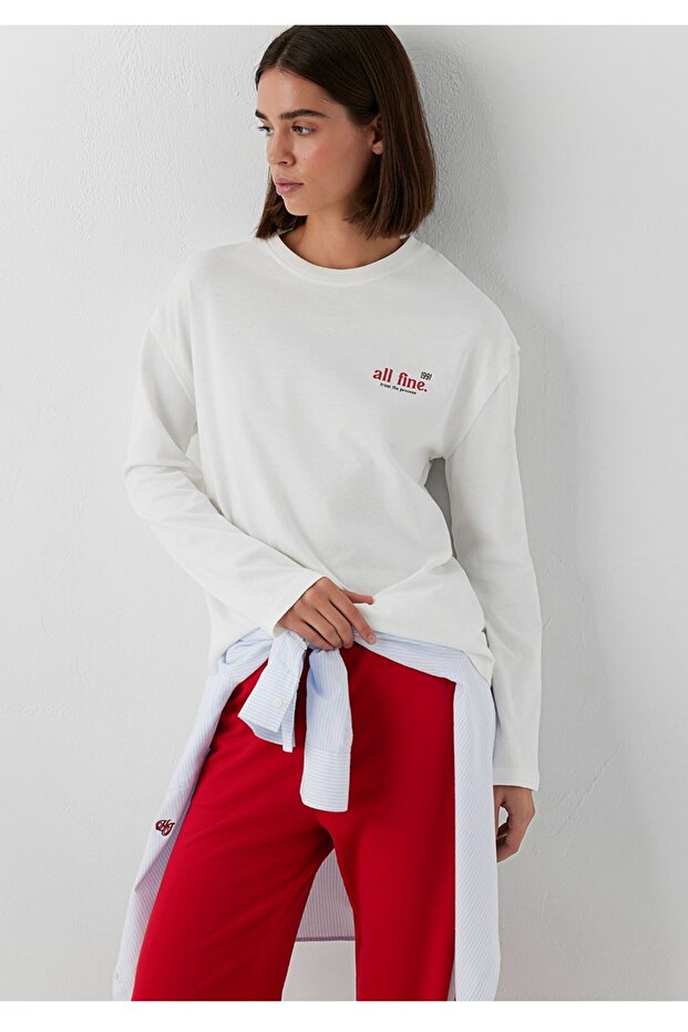 Back-Printed Loose Fit Thin Sweatshirt.