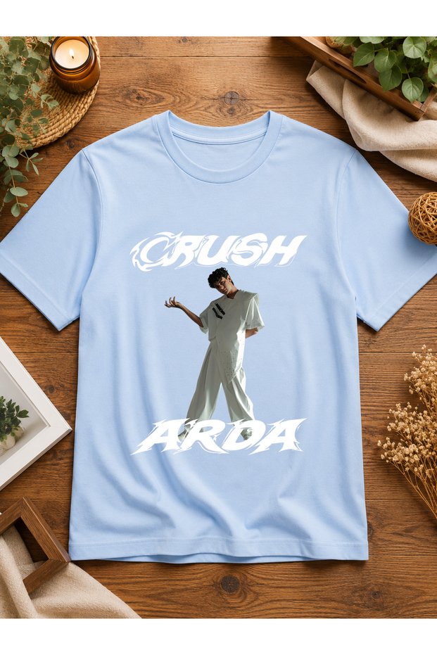 Unisex Regular Fit Crush Arda Efe Mi̇lan Mi̇raç Bariş Oğuzhan Batu Special Design Printed Cotton Combed T-Shirt Tshirt
