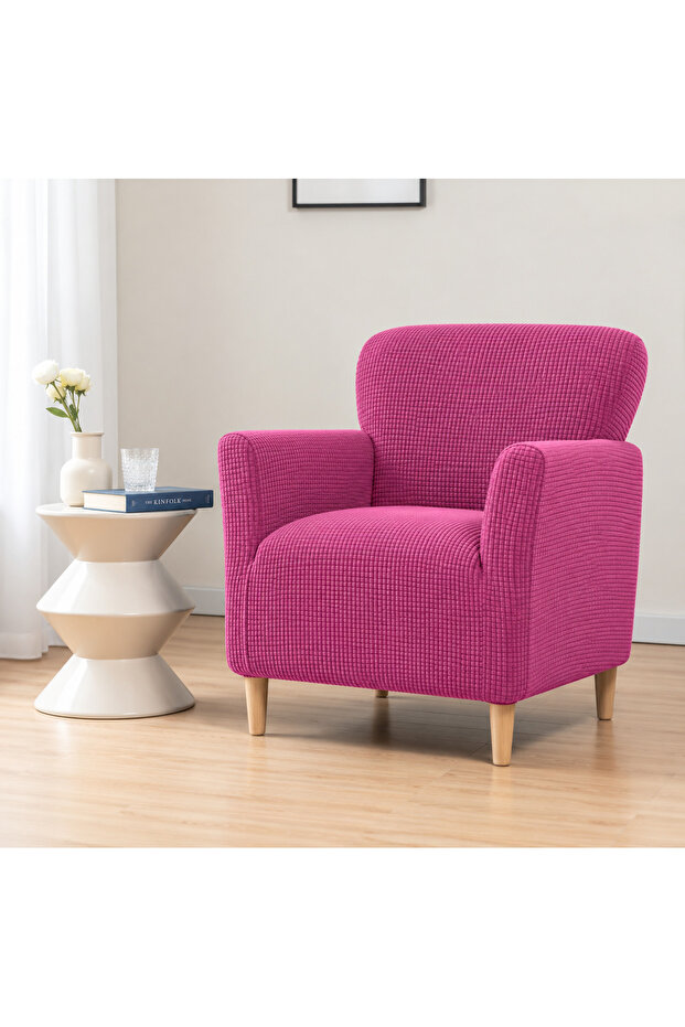 Lycra Stretch Elastic Flexible Square Pattern Armchair Single Seat Cover Sofa Cover