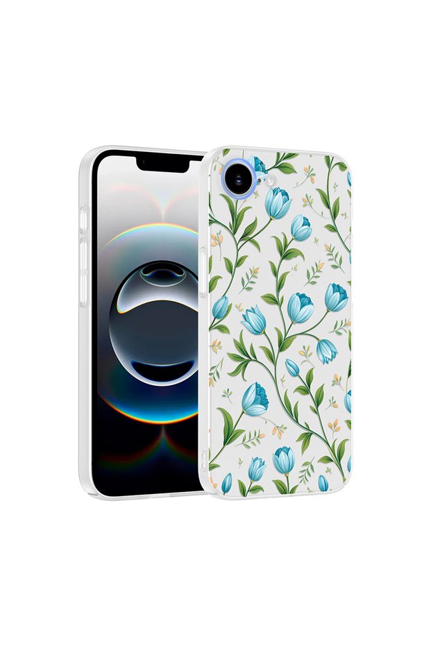 iPhone 17E Case with Floral and Bow Pattern, Camera Raised Design, Senk Premium