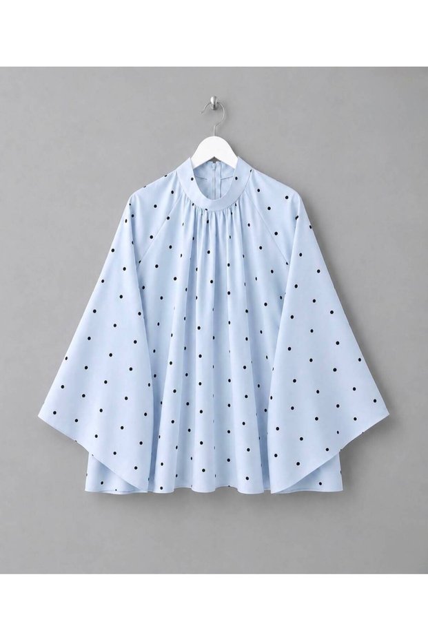 Puantiyeli oversize Bluz