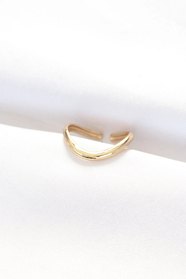 Flat Gold Color Adjustable Ring Tj-Byk3101