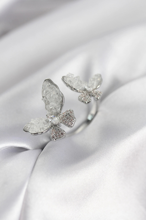 Silver Color White Model Zircon Stone Women's Ring Tj-Byk3943