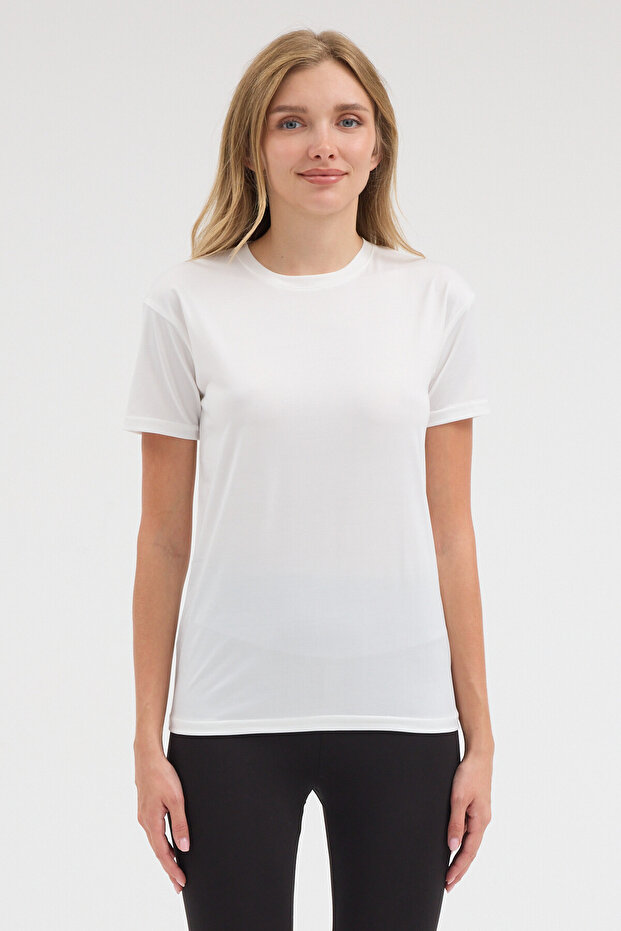 Kadın Regular Fit Basic Gri Tişört