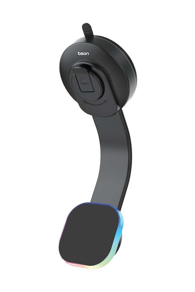 Wireless Car Phone Holder - 15W Fast Wireless Charger, MagSafe Compatible, 360° Rotation, Strong Suction Mount, One-Hand Operation, USB-A to Type-C Cable Included