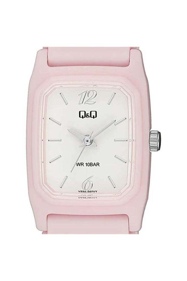 Ladies Rectangular Analog Watch, Pink