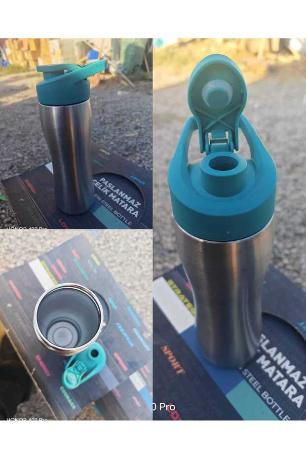 304 Stainless Steel 750 ml Sports Bottle with Straw and Metallic Body