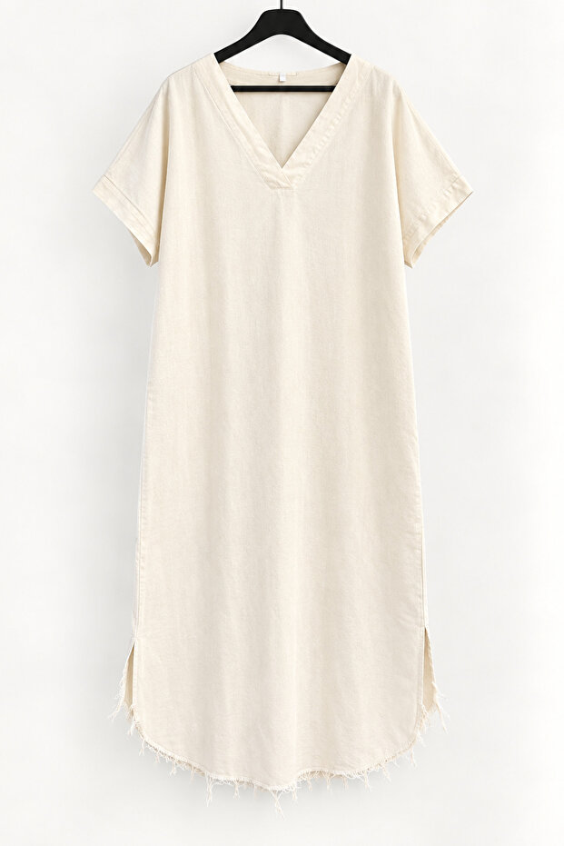 V-Neck - Summer Linen Dress