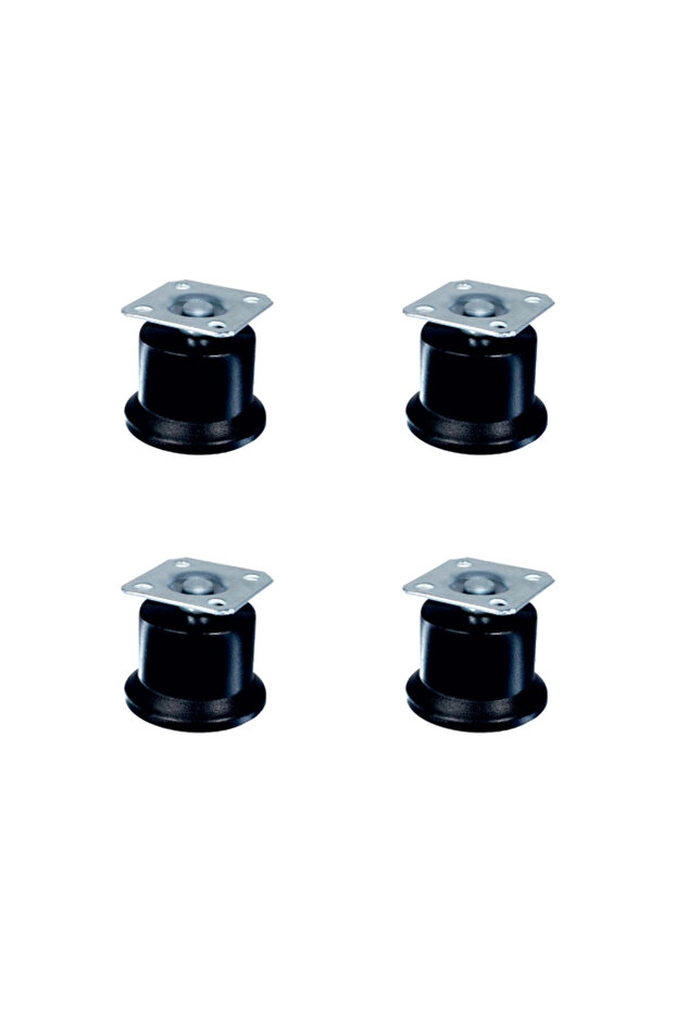 Stand with Foot Plate - 50mm - Black Hks280 - 4 Pieces