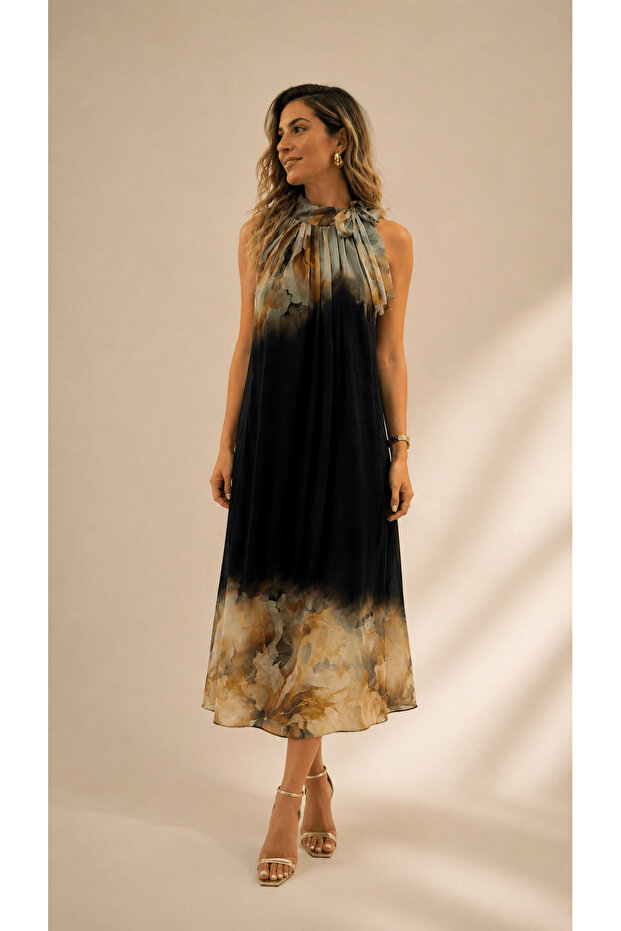 Italian Mink Patterned Silk Dress
