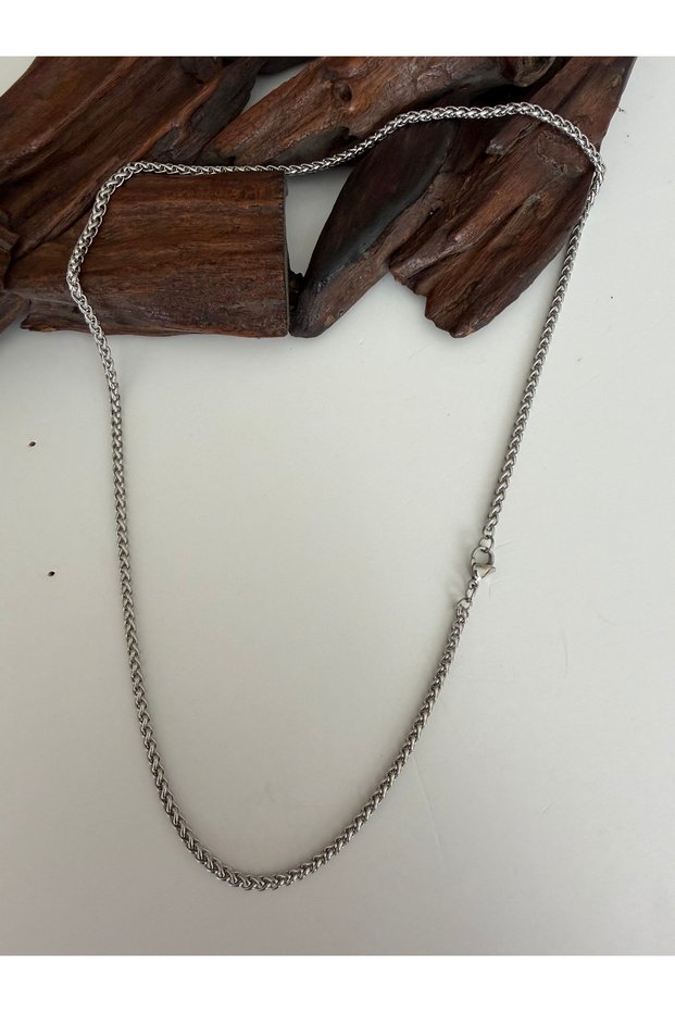 Top Segment Casual Braided Steel Chain Necklace 55 cm Steel Chain Necklace Men's Steel Chain Necklace